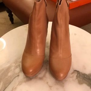 Natural Leather Angle Booties - New